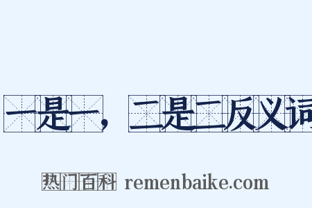 一是一，二是二反义词是什么意思的图片